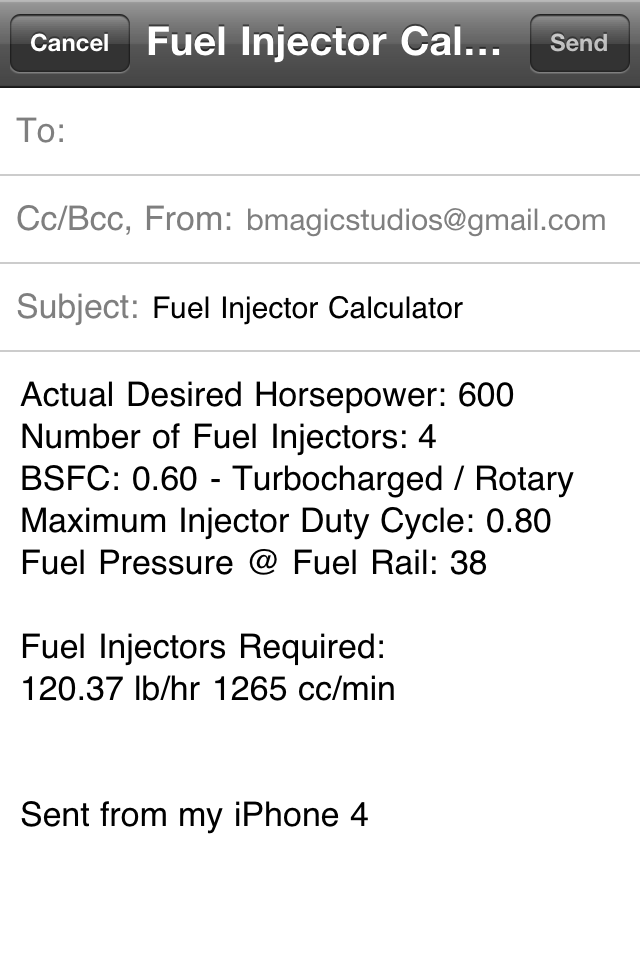 Fuel Injector Calculator Utilities free app for iPhone, iPad and Watch
