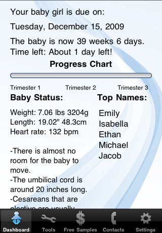 Pregnancy Countdown with Facebook Connect