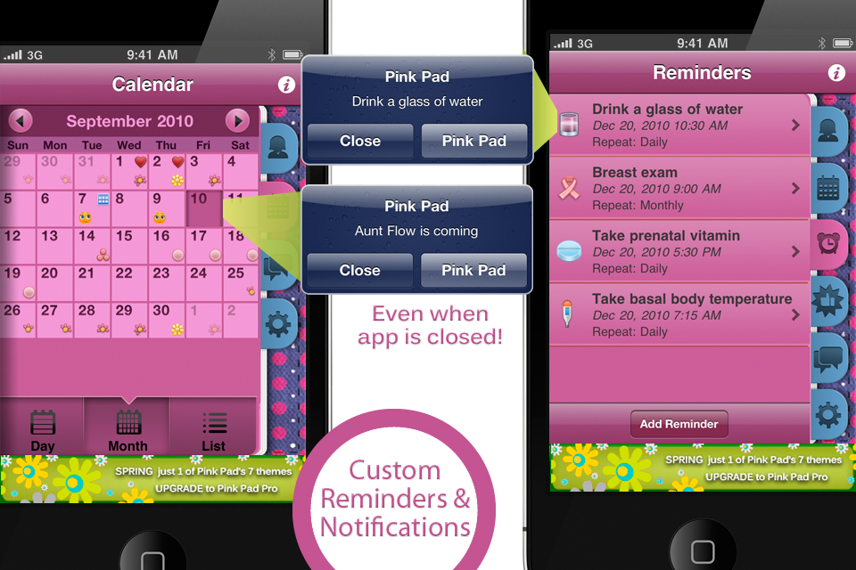 Pink Pad Free (Period & Health Tracker) Healthcare & Fitness Medical free app for iPhone, iPad