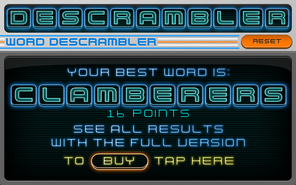 Word Descrambler Lite Scrabble Assistant Games Word Board Reference