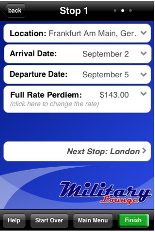 PerDiemCalc – Military and DoD Per Diem Calculator Screenshot