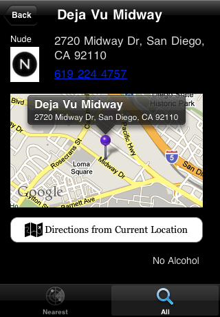 Strip Club Finder Screenshot