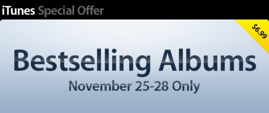 Bestselling Albums - November 25-28 Only - $6.99
